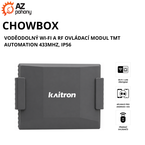 CHOWBOX - voděodolný Wi-Fi a RF ovládací modul TMT Automation 433MHz, IP56